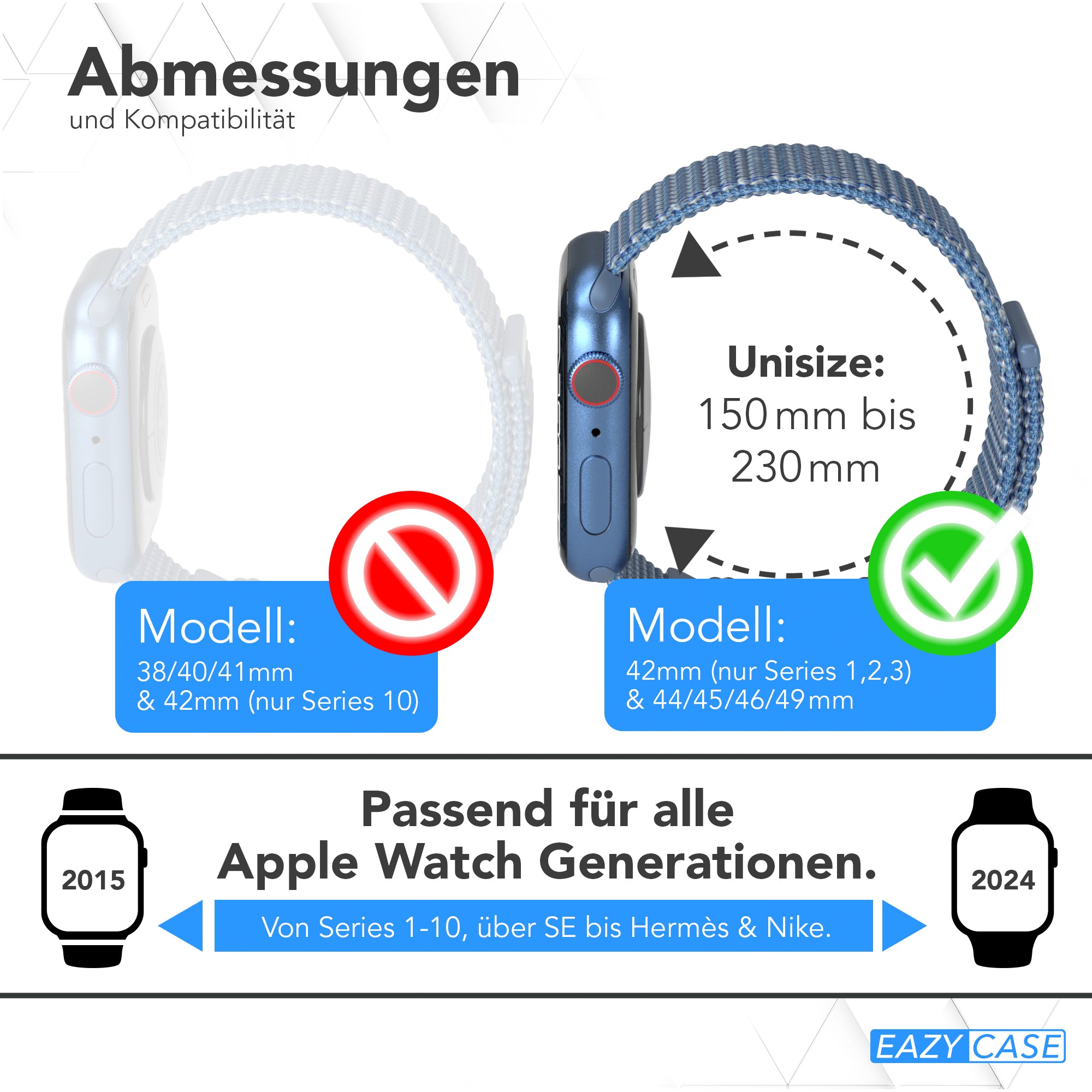 Apple Watch Nylon Armband mit Klettverschluss EAZY CASE Sport Loop 