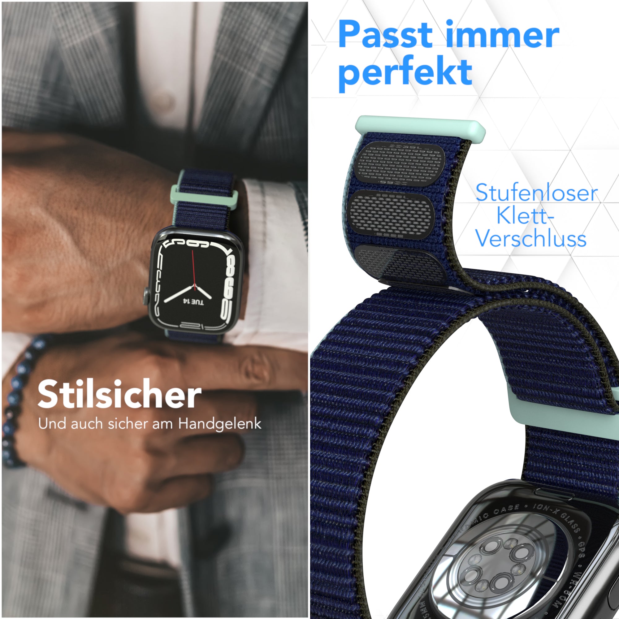 Apple Watch Nylon Armband mit Klettverschluss EAZY CASE Sport Loop 