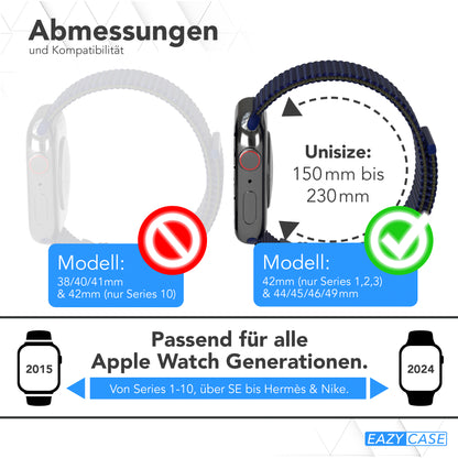 Apple Watch Nylon Armband mit Klettverschluss EAZY CASE Sport Loop 