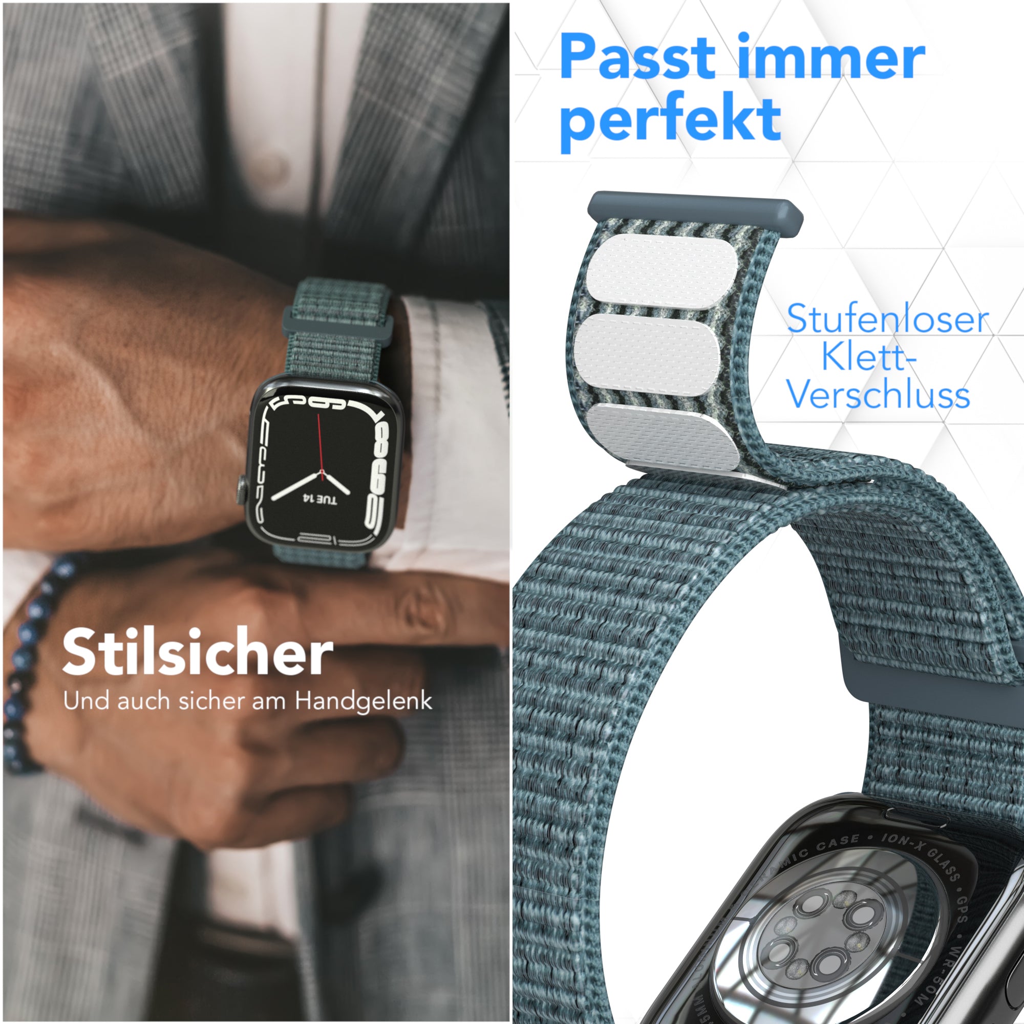 Apple Watch Nylon Armband mit Klettverschluss EAZY CASE Sport Loop 