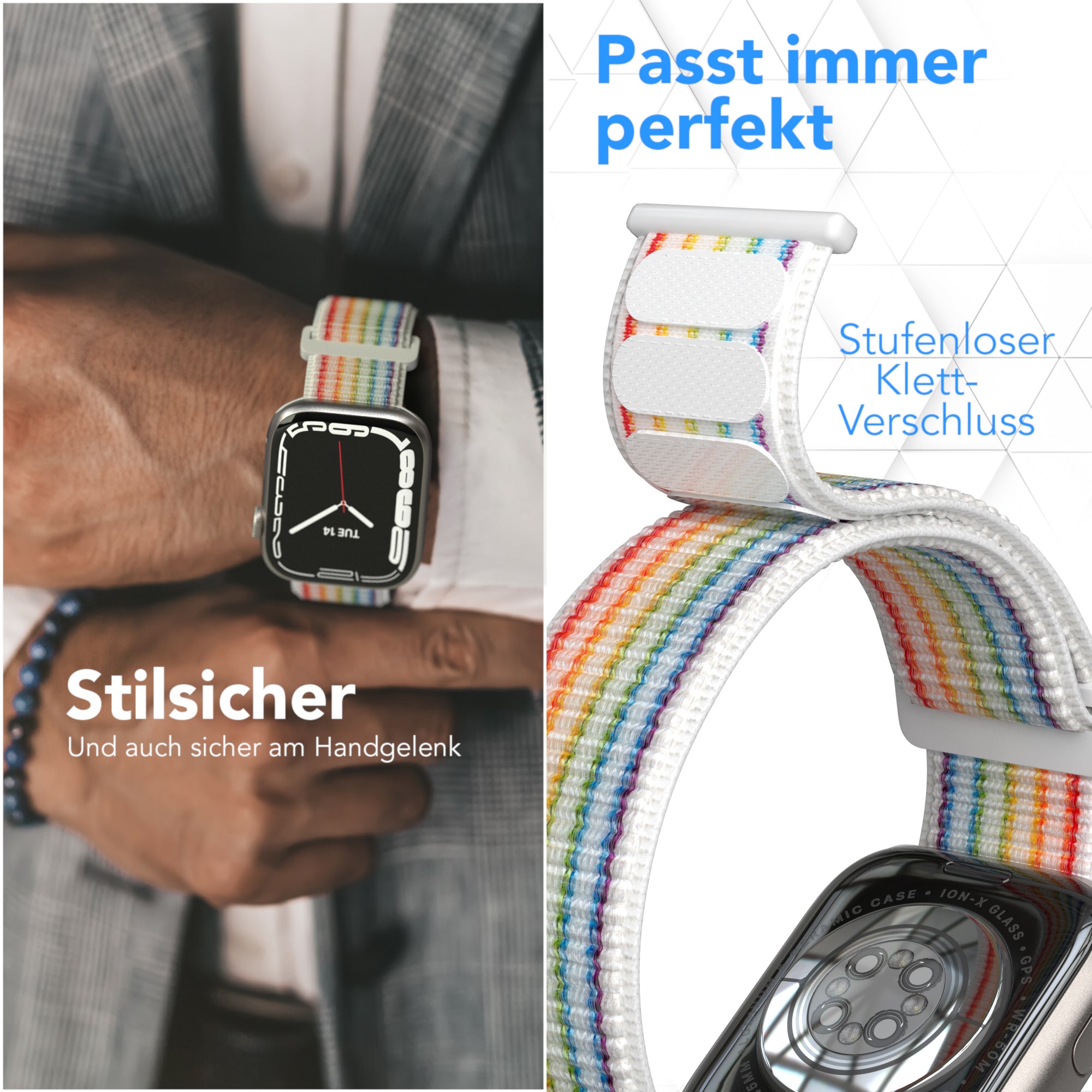 Apple Watch Nylon Armband mit Klettverschluss EAZY CASE Sport Loop 