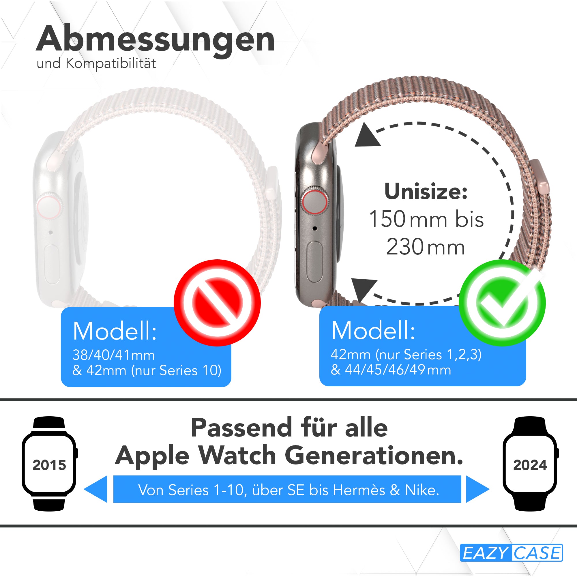 Apple Watch Nylon Armband mit Klettverschluss EAZY CASE Sport Loop 