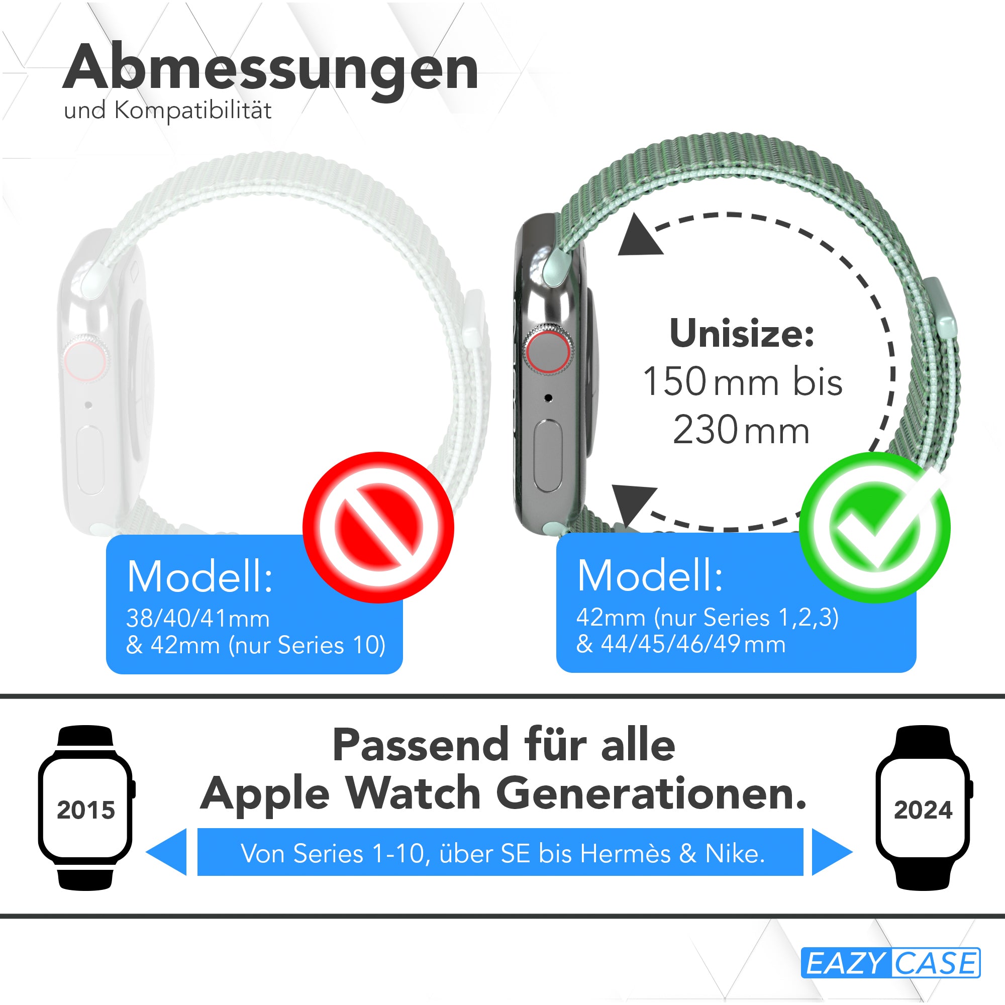 Apple Watch Nylon Armband mit Klettverschluss EAZY CASE Sport Loop 