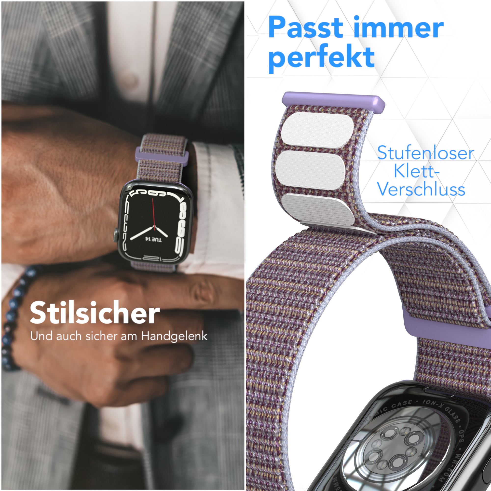 Apple Watch Nylon Armband mit Klettverschluss EAZY CASE Sport Loop 