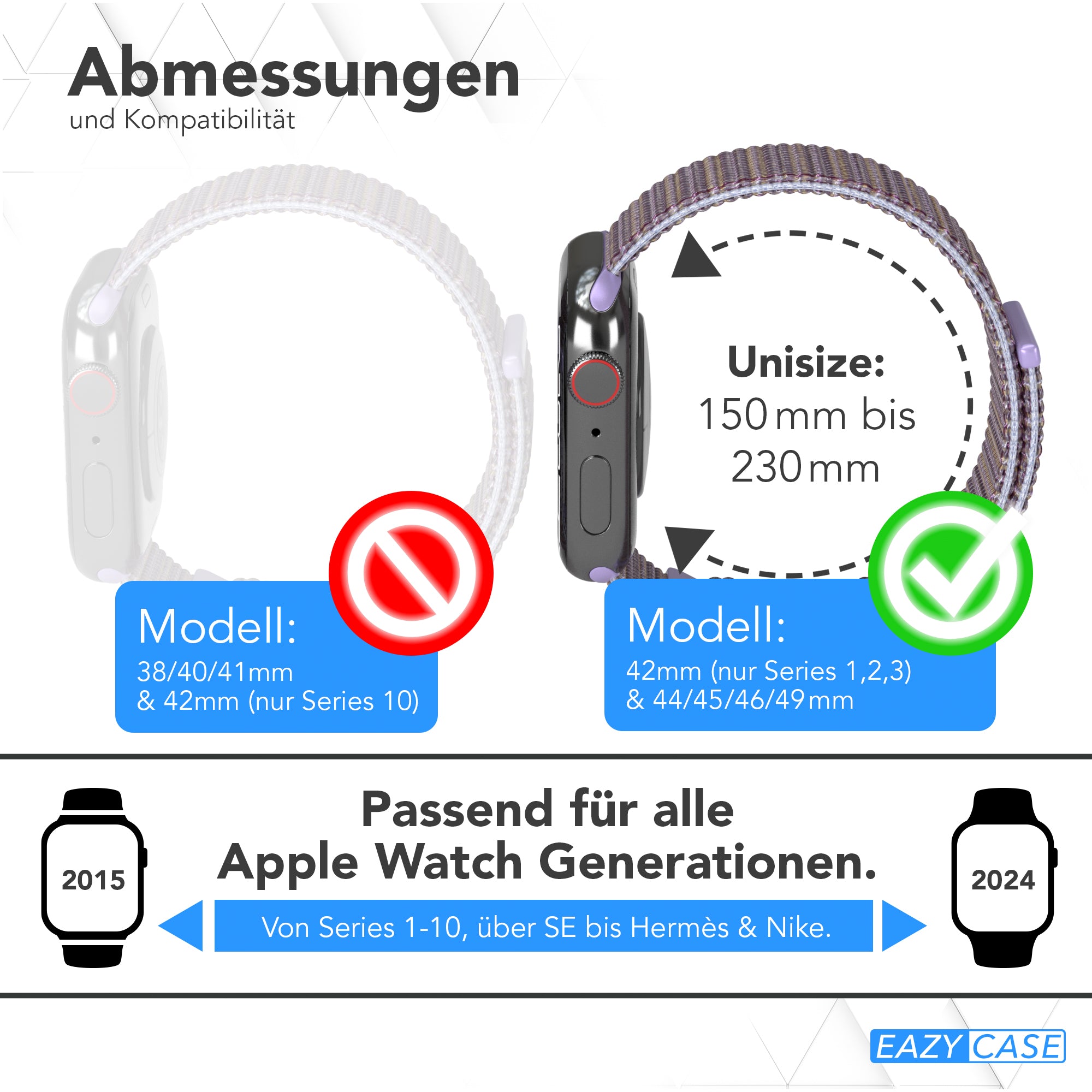 Apple Watch Nylon Armband mit Klettverschluss EAZY CASE Sport Loop 