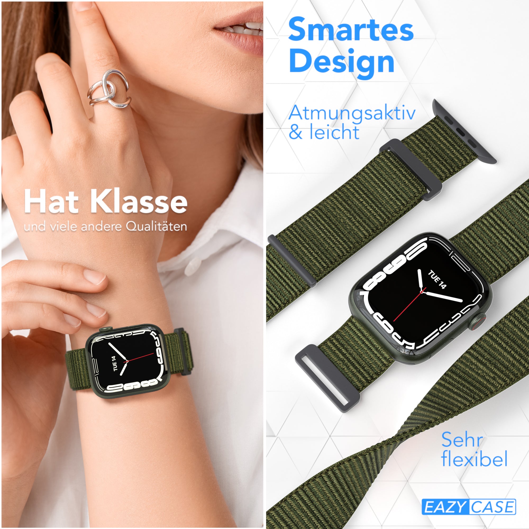 Apple Watch Nylon Armband mit Klettverschluss EAZY CASE Sport Loop 