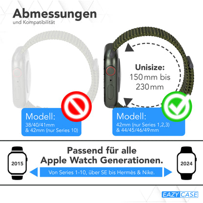 Apple Watch Nylon Armband mit Klettverschluss EAZY CASE Sport Loop 