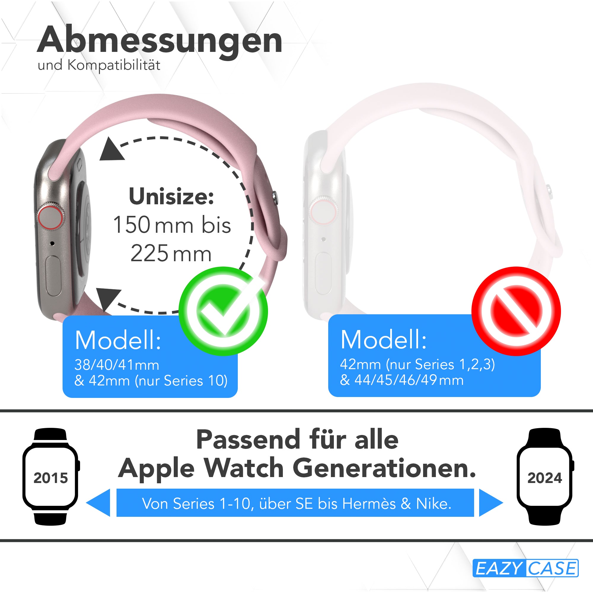 Apple Watch Silikon Armband mit Schnellverschluss von EAZY CASE 
