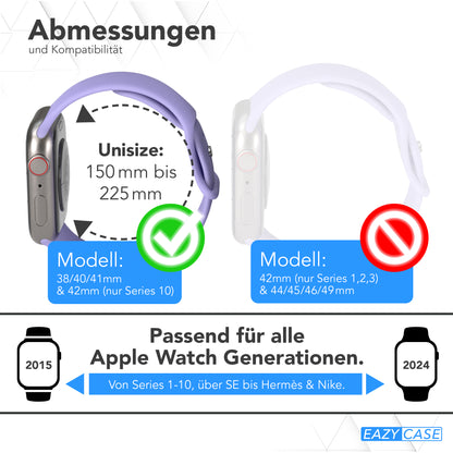 Apple Watch Silikon Armband mit Schnellverschluss von EAZY CASE 