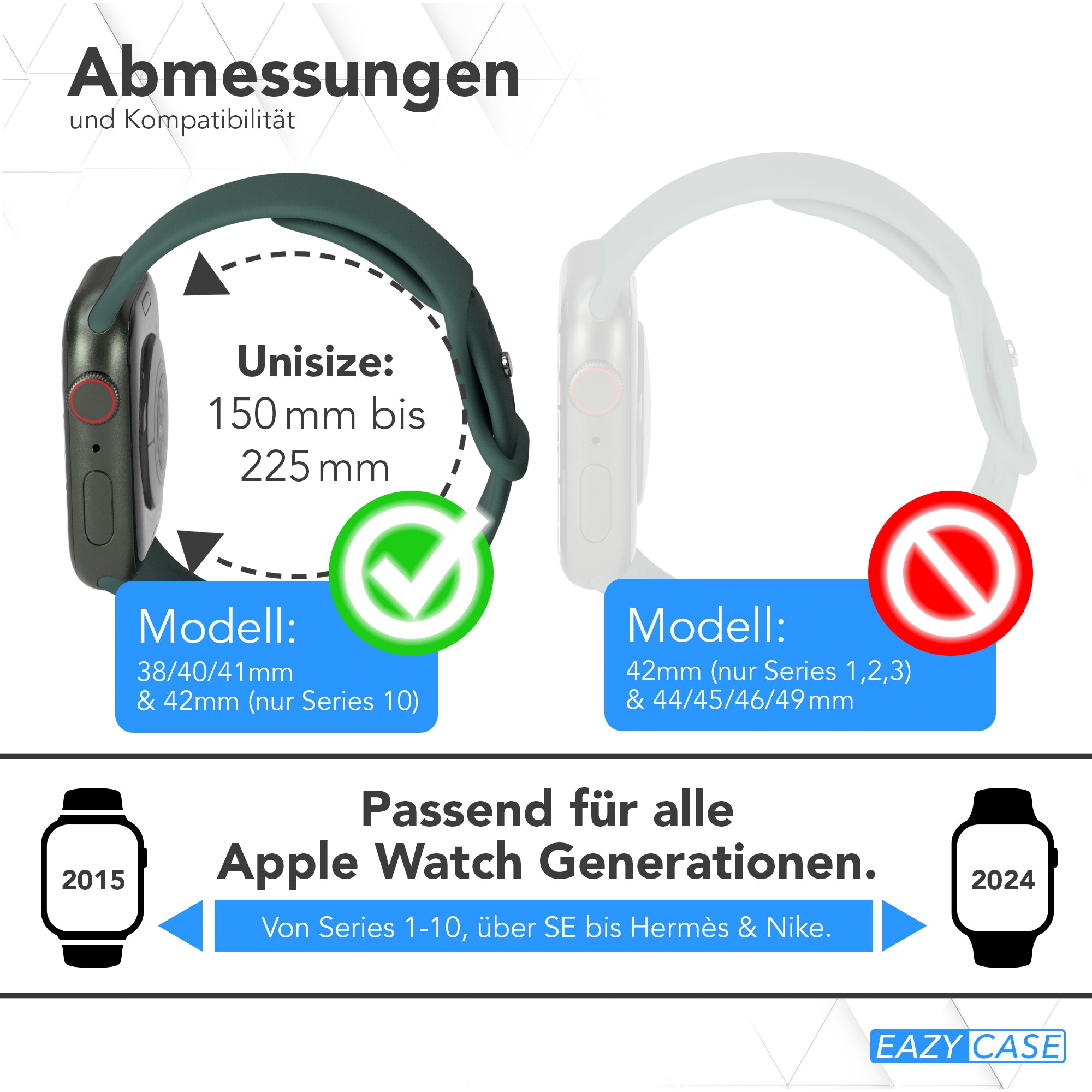 Apple Watch Silikon Armband mit Schnellverschluss von EAZY CASE 