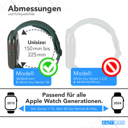 Apple Watch Silikon Armband mit Schnellverschluss von EAZY CASE 