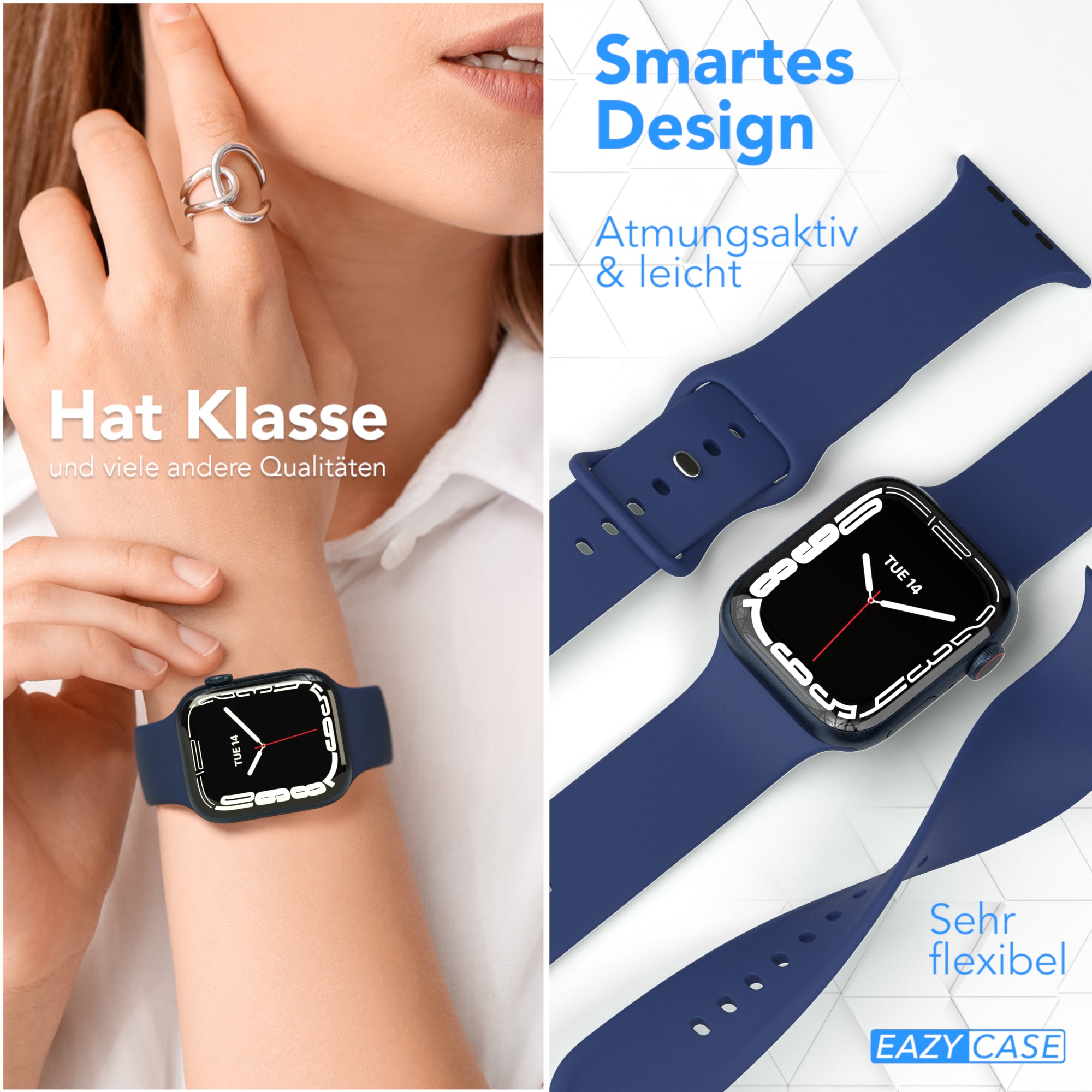 Apple Watch Silikon Armband mit Schnellverschluss von EAZY CASE 