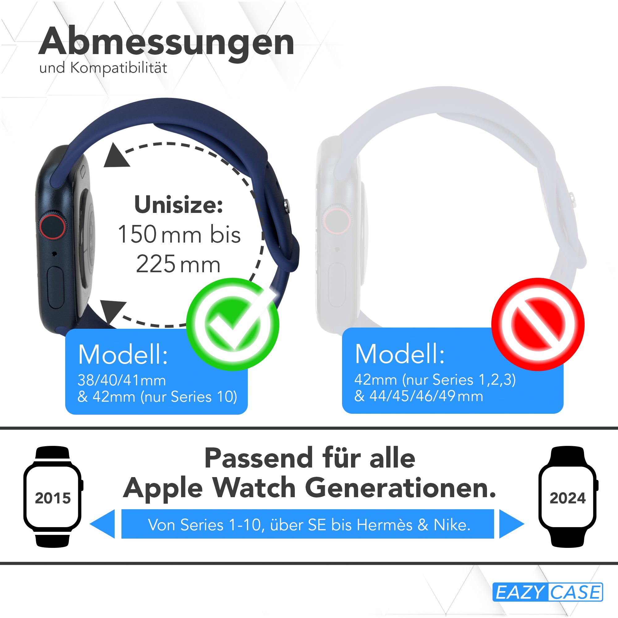 Apple Watch Silikon Armband mit Schnellverschluss von EAZY CASE 