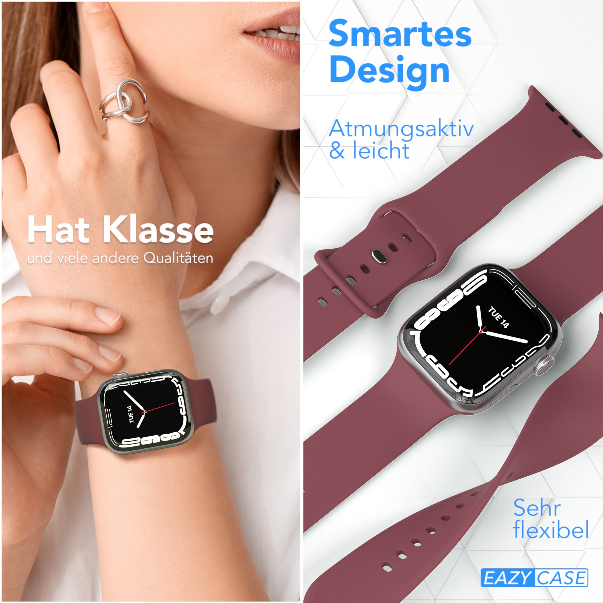 Apple Watch Silikon Armband mit Schnellverschluss von EAZY CASE 