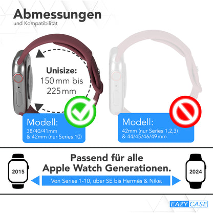 Apple Watch Silikon Armband mit Schnellverschluss von EAZY CASE 