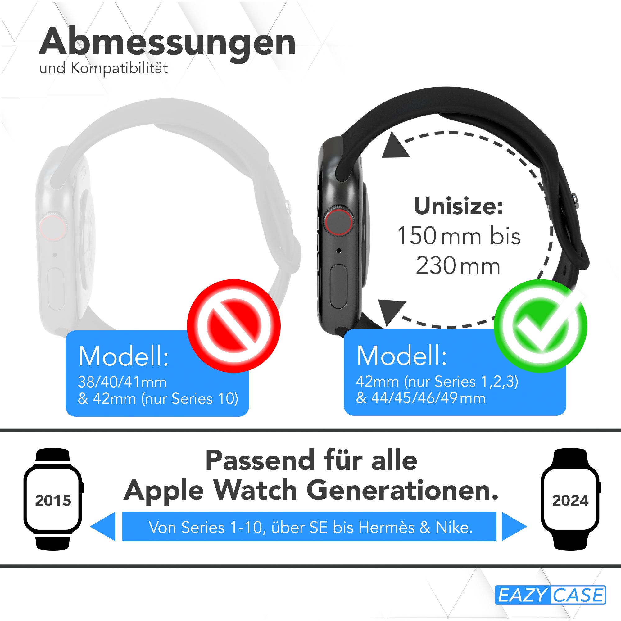 Apple Watch Silikon Armband mit Schnellverschluss von EAZY CASE 