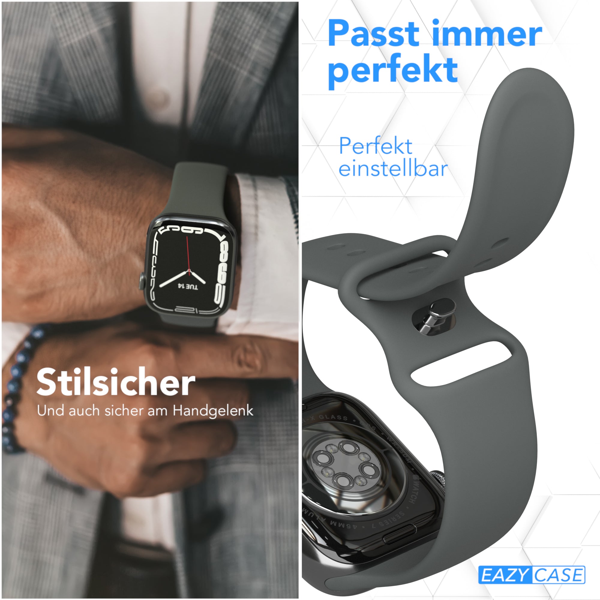 Apple Watch Silikon Armband mit Schnellverschluss von EAZY CASE 