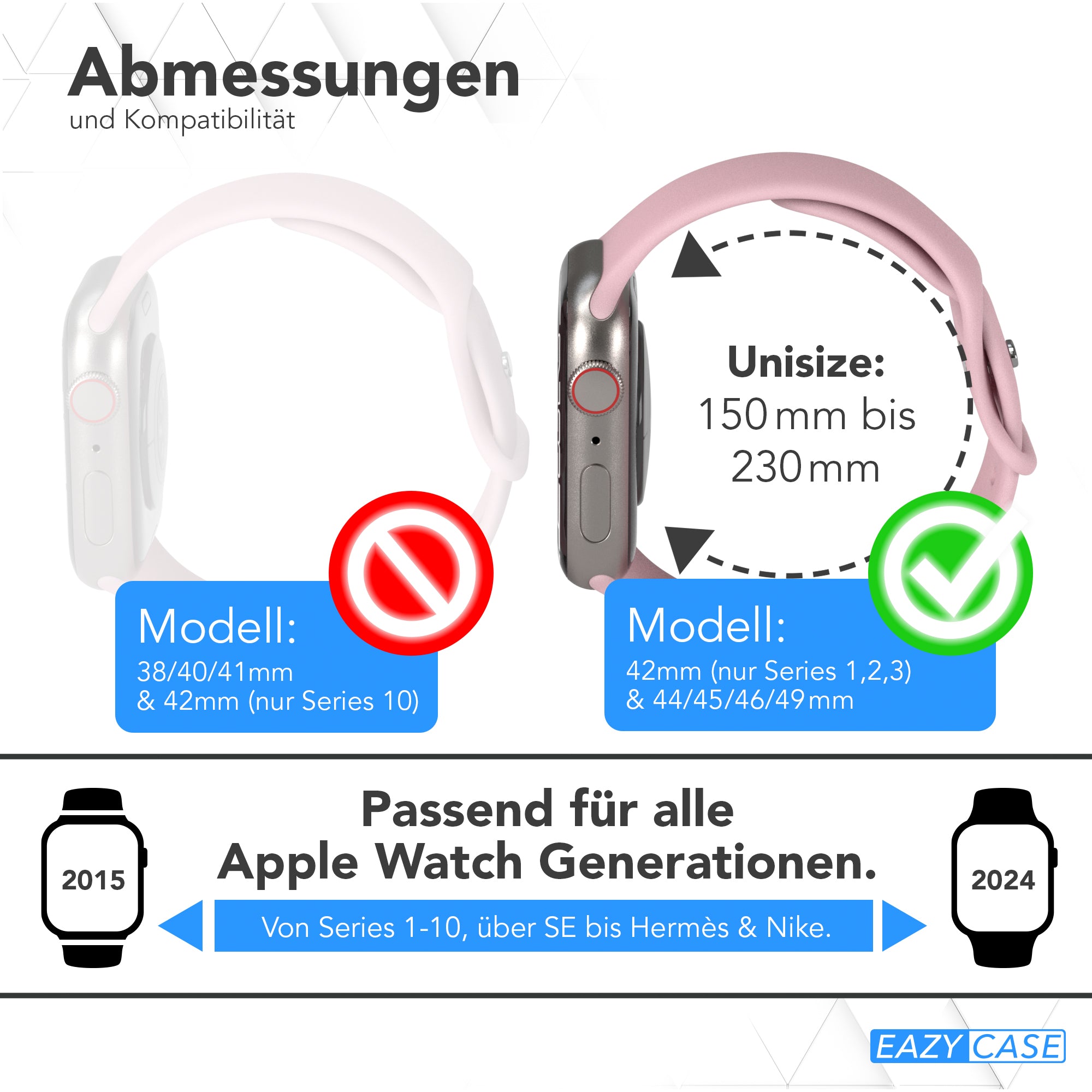 Apple Watch Silikon Armband mit Schnellverschluss von EAZY CASE 
