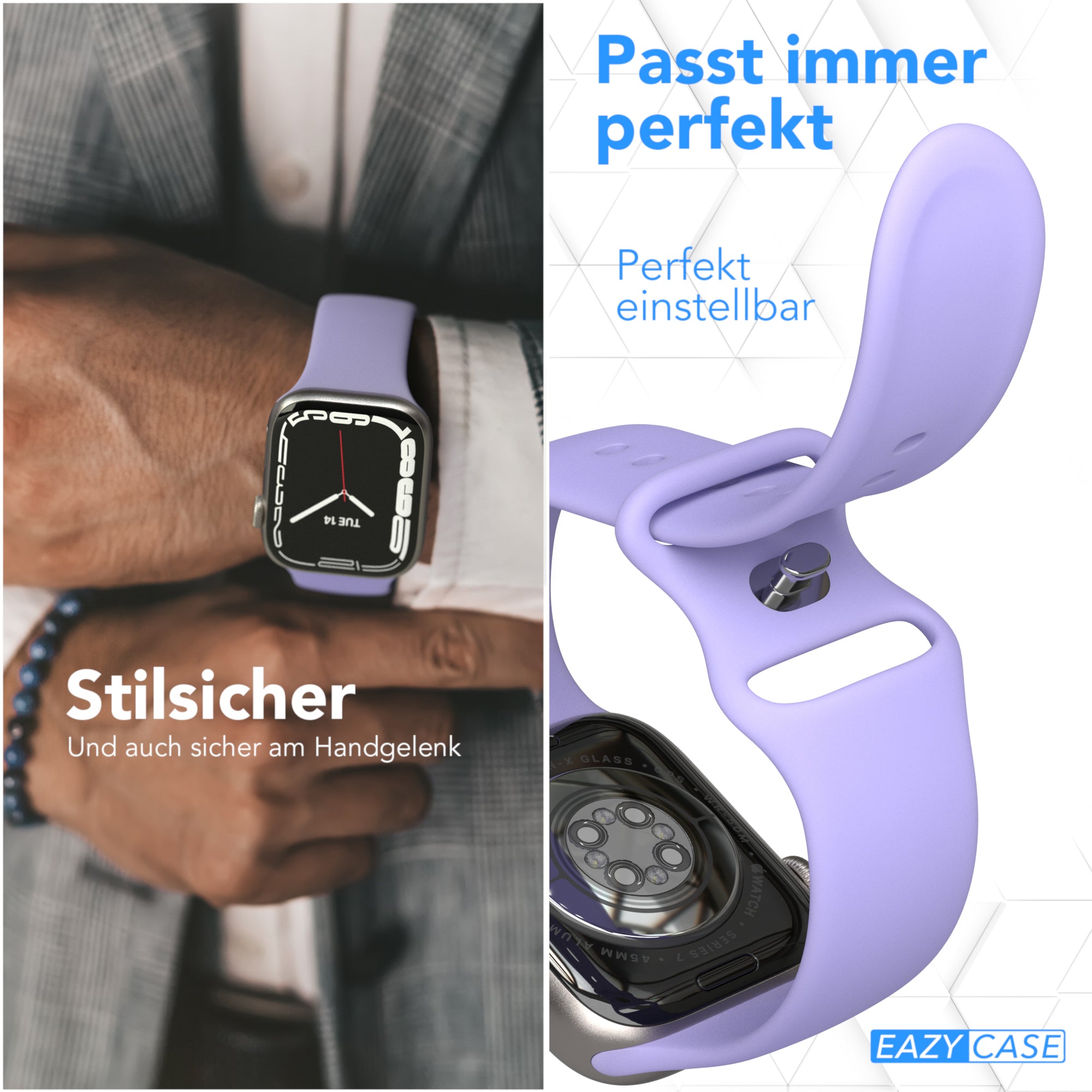 Apple Watch Silikon Armband mit Schnellverschluss von EAZY CASE 