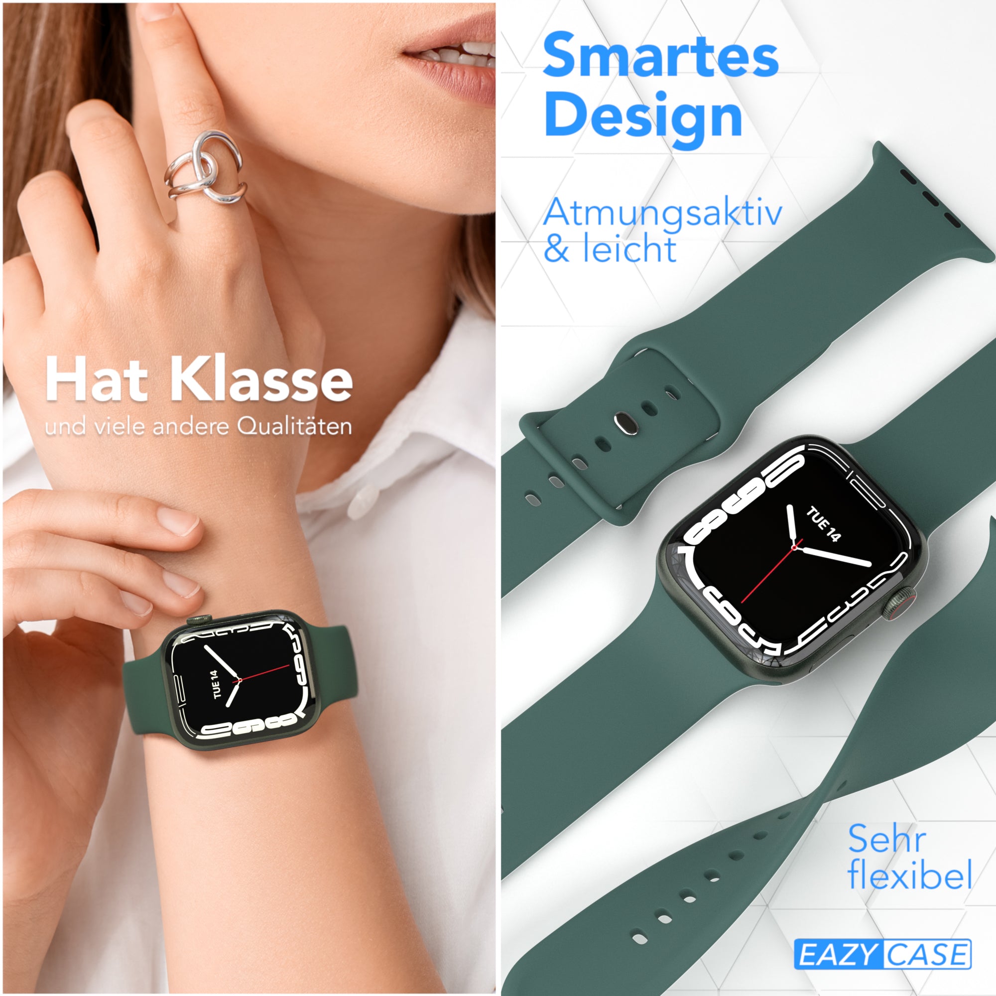 Apple Watch Silikon Armband mit Schnellverschluss von EAZY CASE 