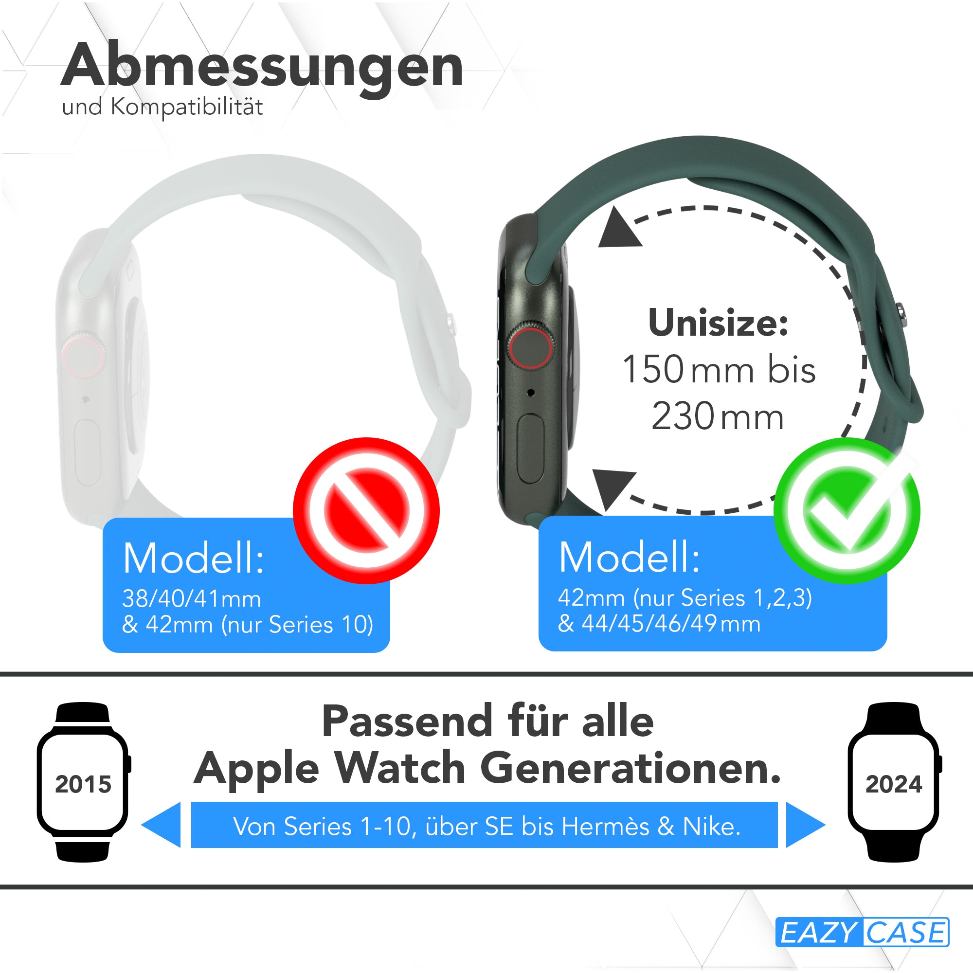 Apple Watch Silikon Armband mit Schnellverschluss von EAZY CASE 