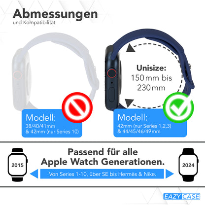 Apple Watch Silikon Armband mit Schnellverschluss von EAZY CASE 