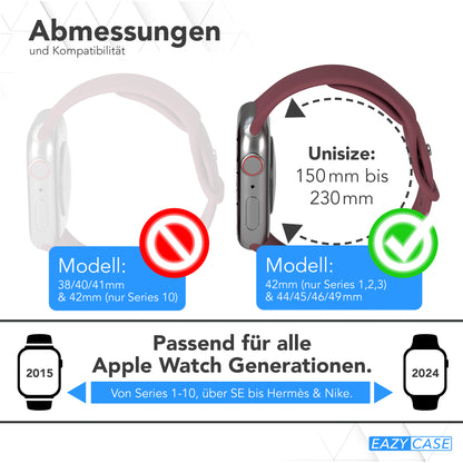 Apple Watch Silikon Armband mit Schnellverschluss von EAZY CASE 