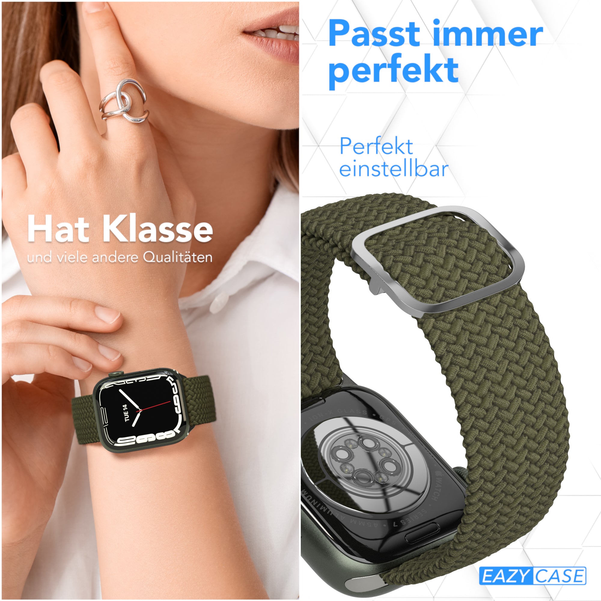Apple Watch Armband geflochten Edelstahl Magnetverschluss EAZY CASE Wristband 