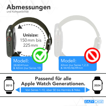 Apple Watch Armband geflochten Edelstahl Magnetverschluss EAZY CASE Wristband 
