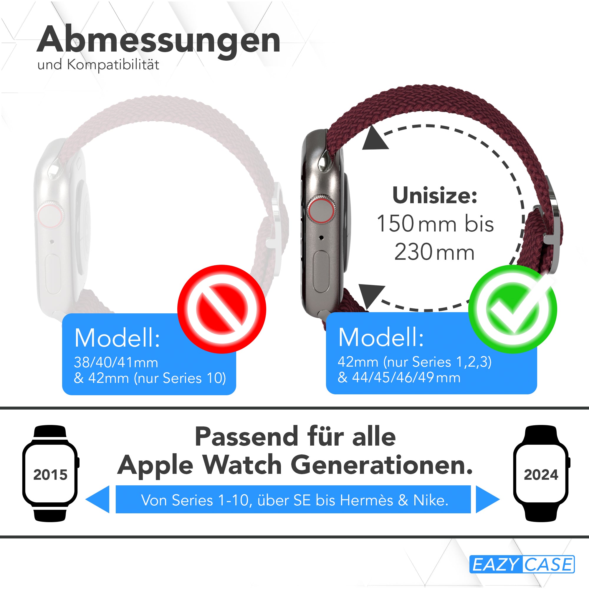Apple Watch Armband geflochten Edelstahl Magnetverschluss EAZY CASE Wristband 