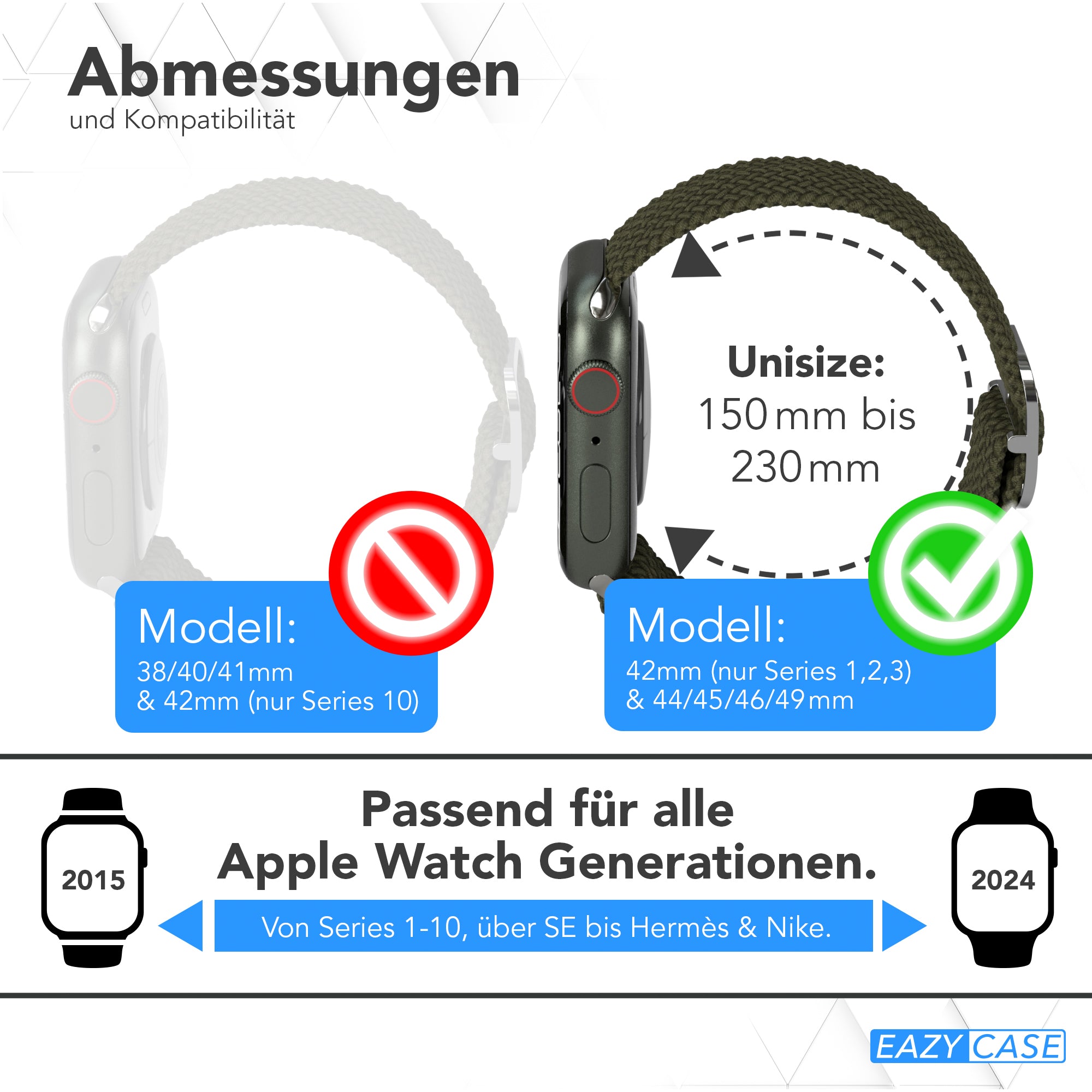 Apple Watch Armband geflochten Edelstahl Magnetverschluss EAZY CASE Wristband 