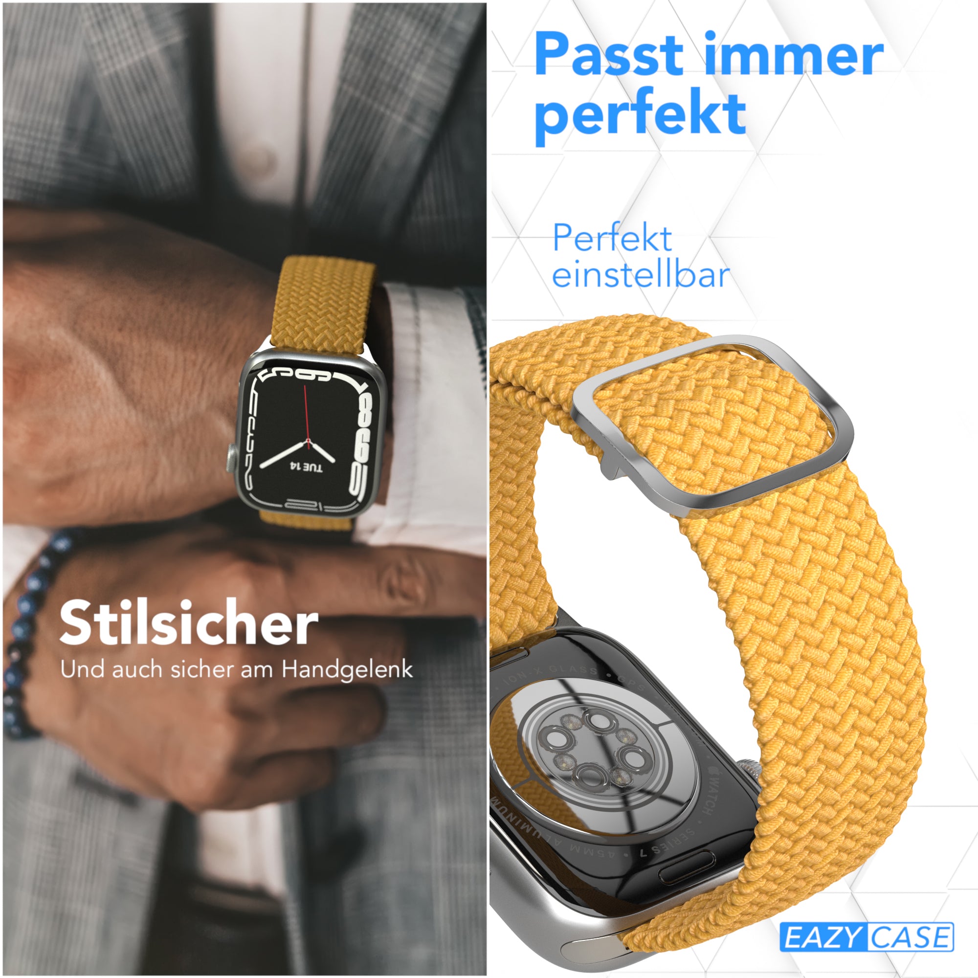 Apple Watch Armband geflochten Edelstahl Magnetverschluss EAZY CASE Wristband 