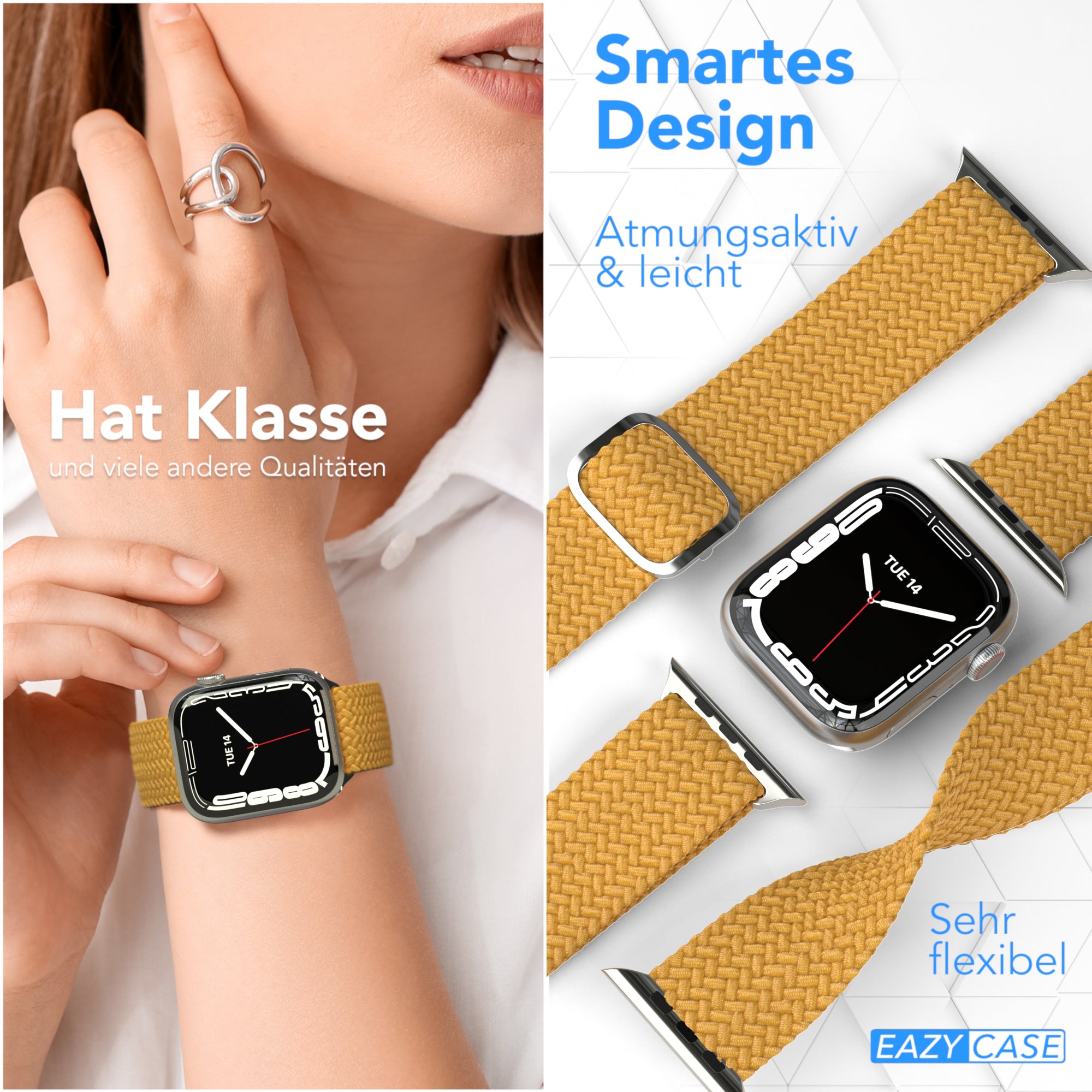Apple Watch Armband geflochten Edelstahl Magnetverschluss EAZY CASE Wristband 
