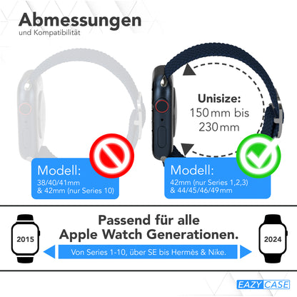 Apple Watch Armband geflochten Edelstahl Magnetverschluss EAZY CASE Wristband 