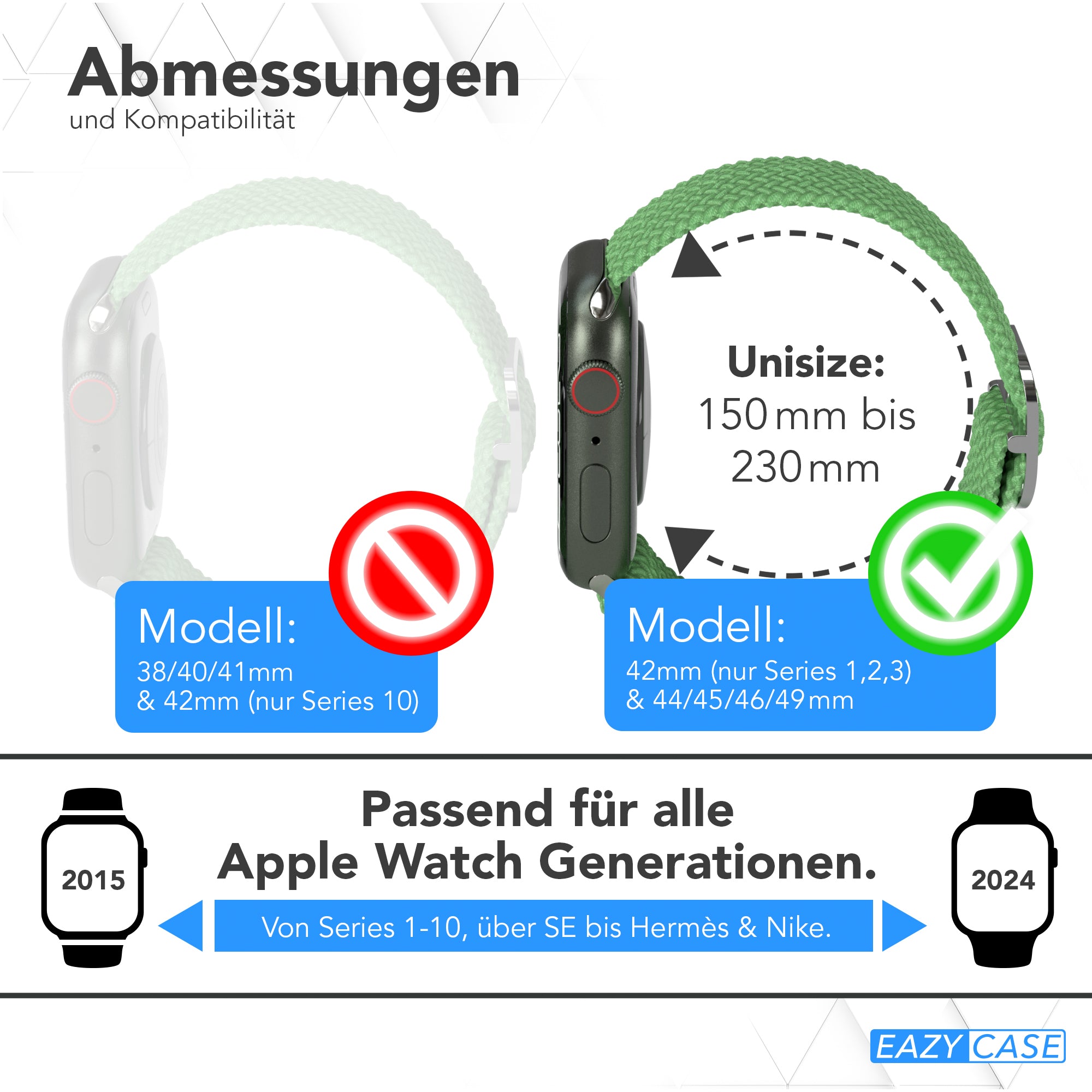 Apple Watch Armband geflochten Edelstahl Magnetverschluss EAZY CASE Wristband 