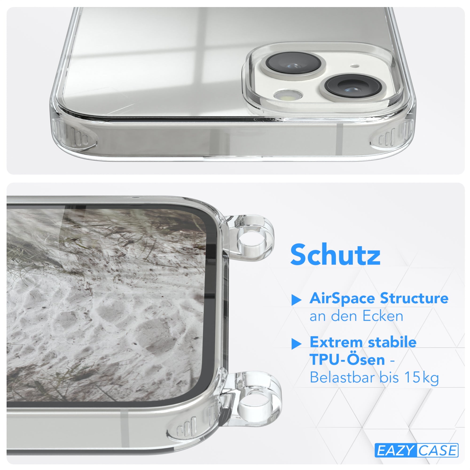 iPhone 14 Plus transparente Hülle + Kordel