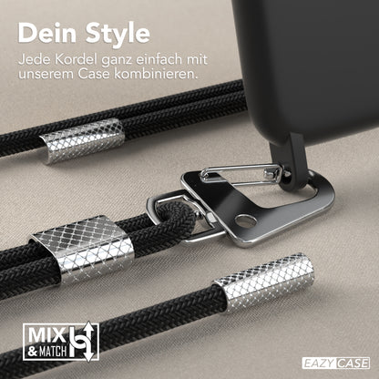 iPhone 11 Silikonhülle + Kordel mit Karabinern