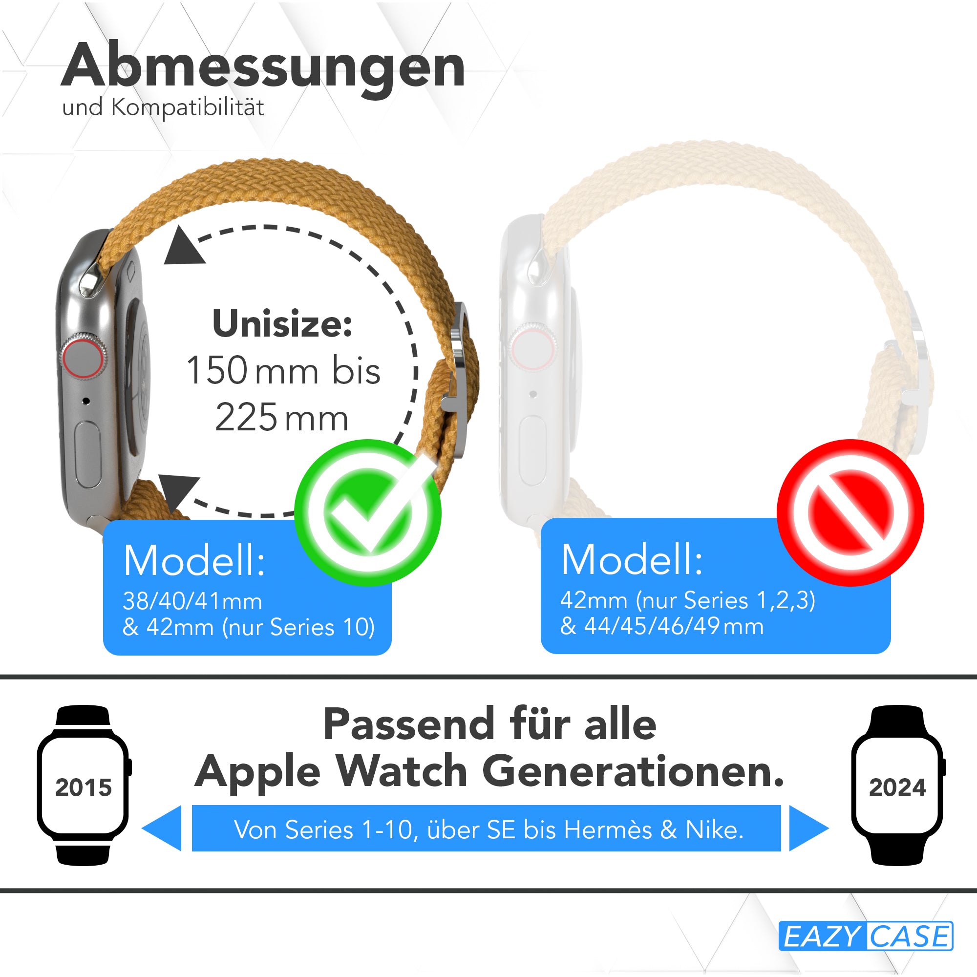 Apple Watch Armband geflochten Edelstahl Magnetverschluss EAZY CASE Wristband 