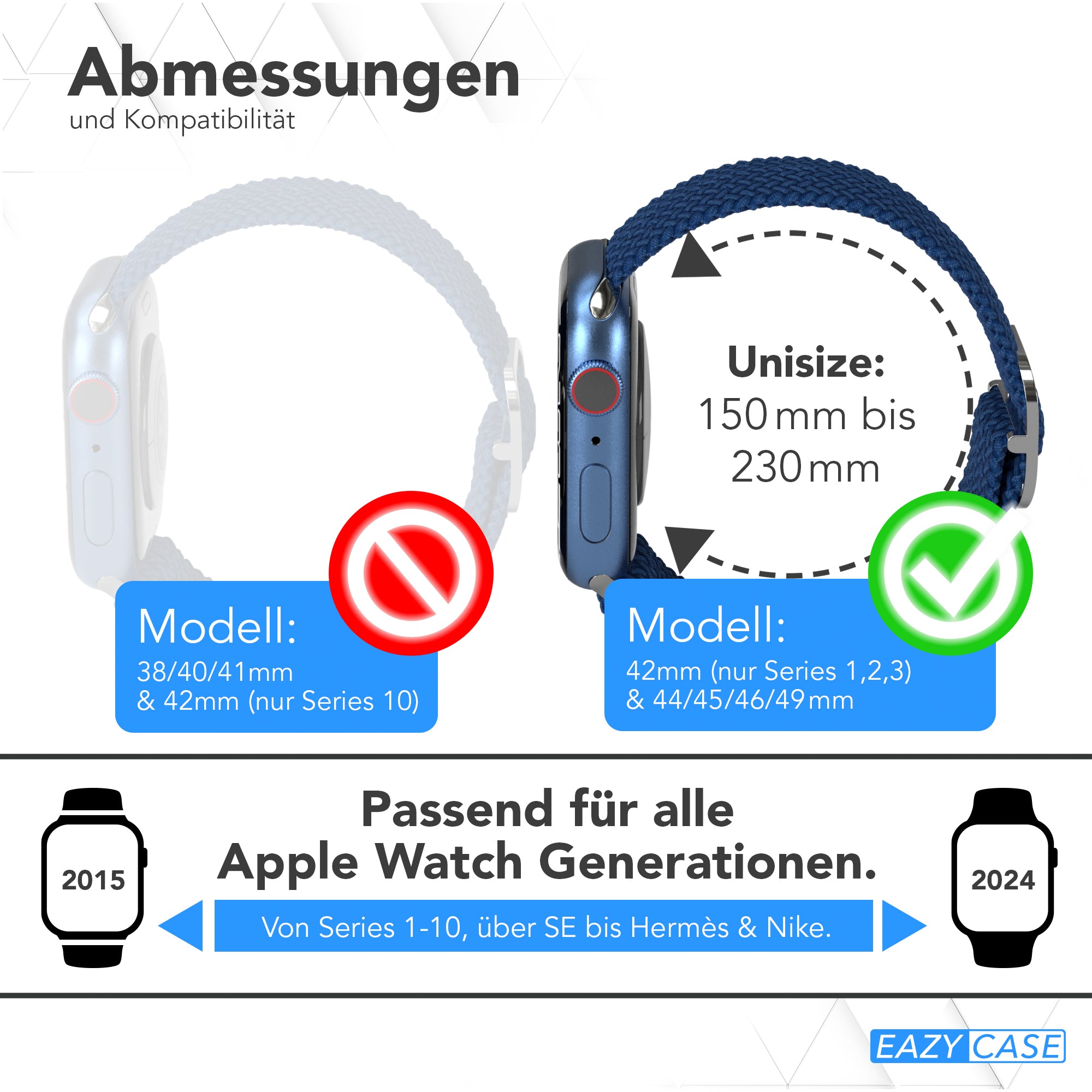 Apple Watch Armband geflochten Edelstahl Magnetverschluss EAZY CASE Wristband 