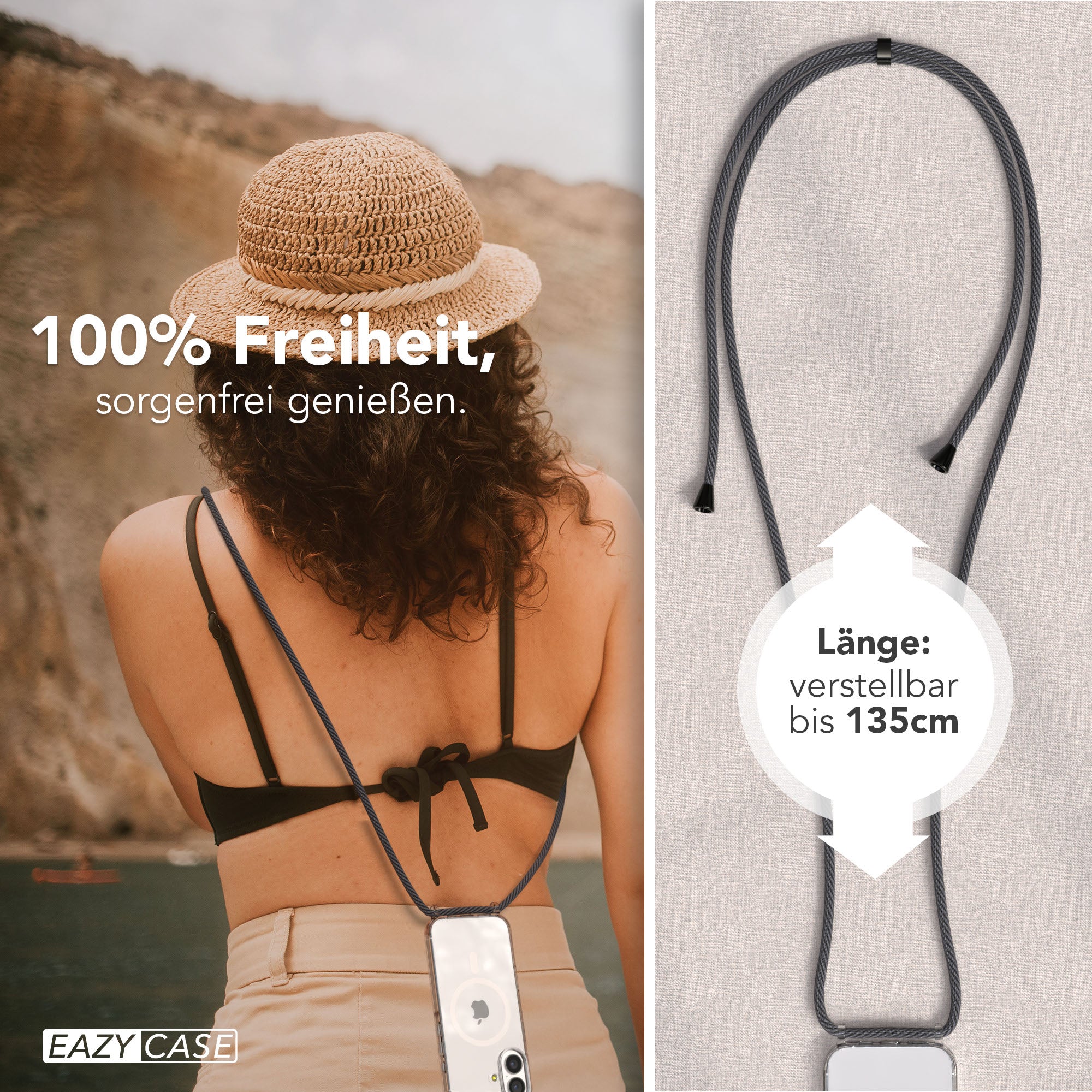 Universal Handykette einzeln verstellbar mit abnehmbaren Endstücken EAZY CASE 