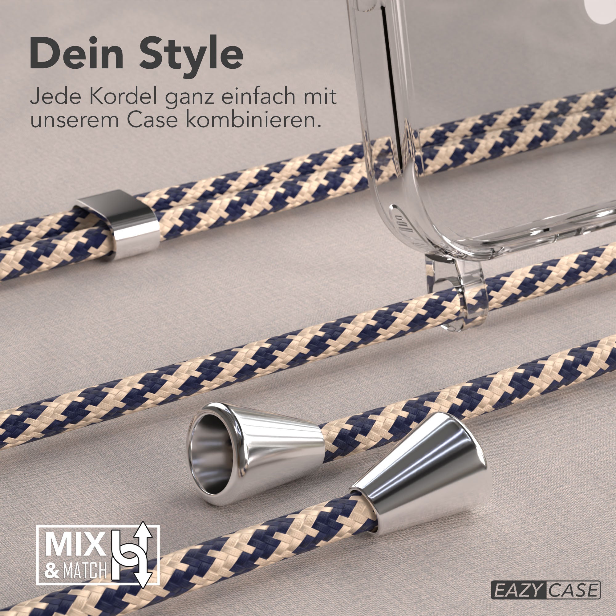 Universal Handykette einzeln verstellbar mit abnehmbaren Endstücken EAZY CASE 
