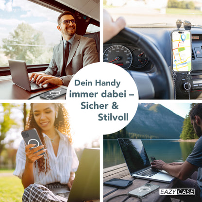 iPhone 15 Hülle mit Metallkette + Schwarze Kordel mit MagSafe