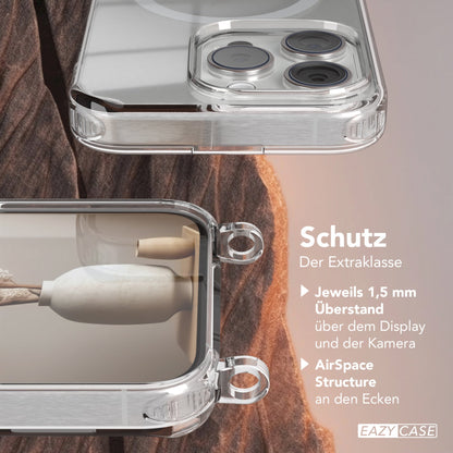 iPhone 15 Pro transparente Hülle + Kordel mit MagSafe