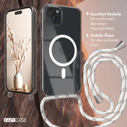 iPhone 15 Plus transparente Hülle + Kordel mit MagSafe