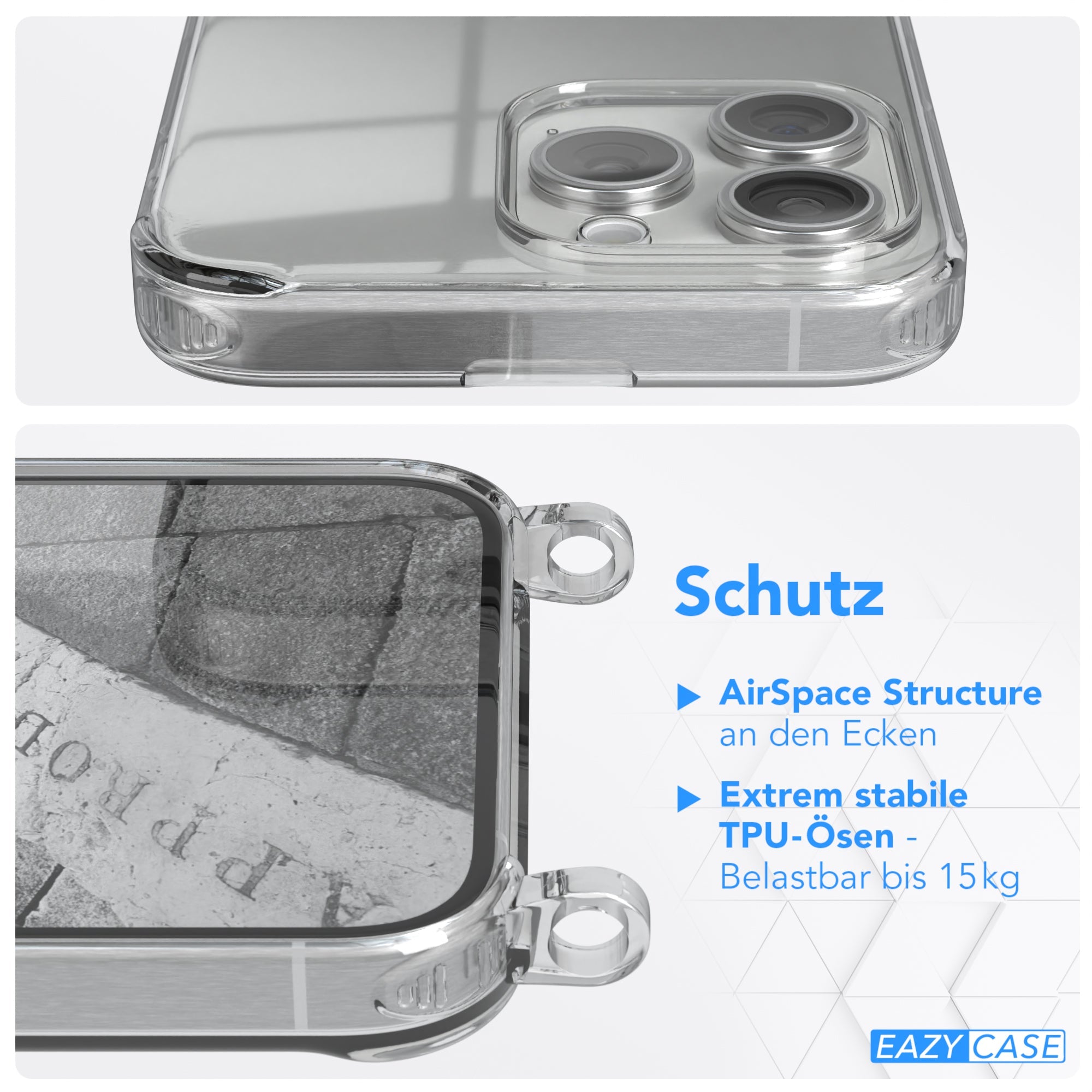 iPhone 15 Pro Max transparente Hülle + Kordel