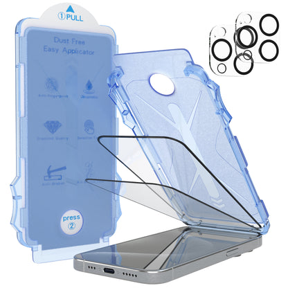 iPhone 15 Pro 2er Set Glasfolie + Installationsrahmen