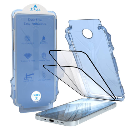 Apple iPhone 15 Plus Schutzfolie 2er Set mit Installationsrahmen 9H Glas