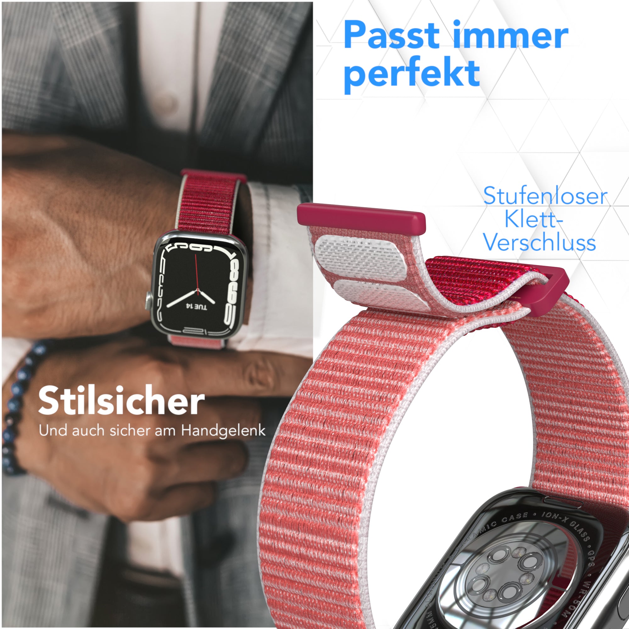 Apple Watch Nylon Armband mit Klettverschluss EAZY CASE Sport Loop 