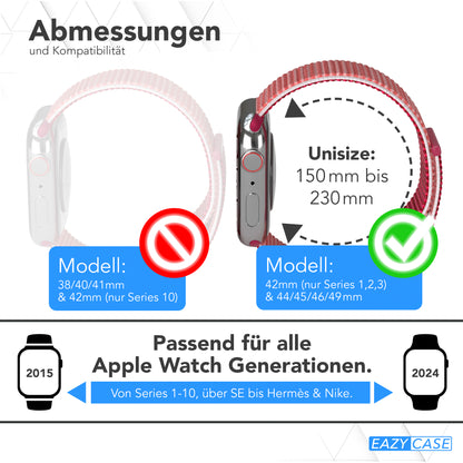 Apple Watch Nylon Armband mit Klettverschluss EAZY CASE Sport Loop 
