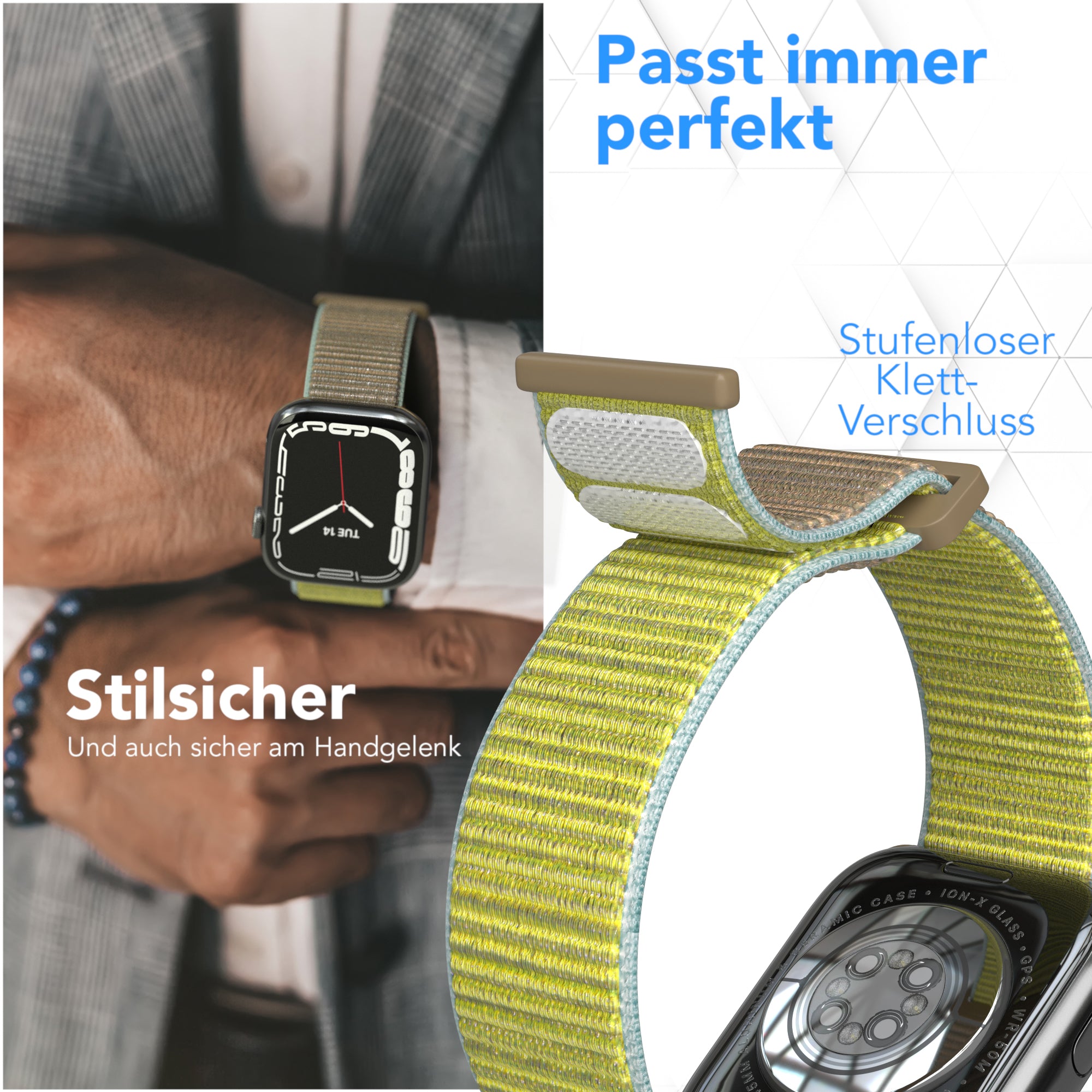 Apple Watch Nylon Armband mit Klettverschluss EAZY CASE Sport Loop 